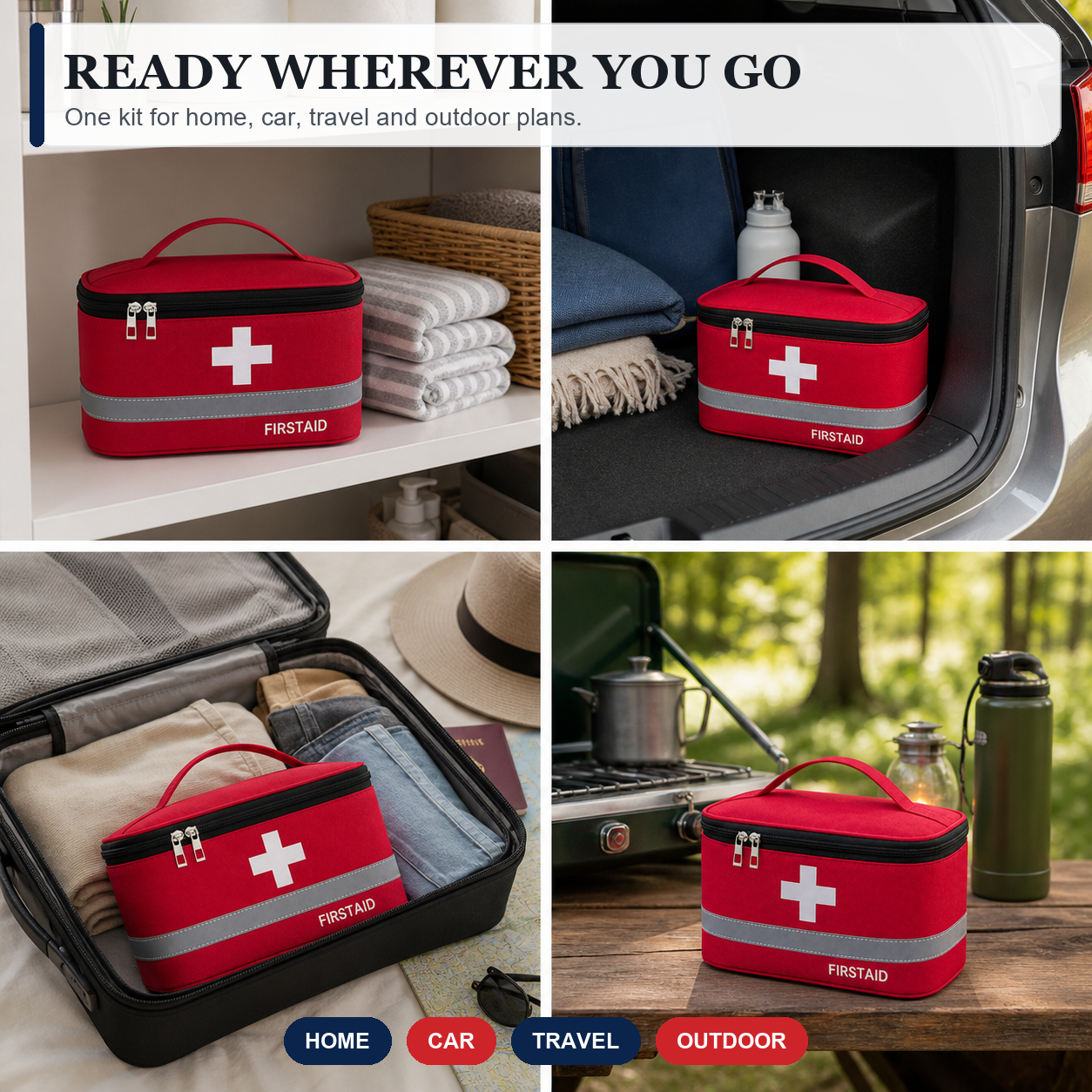 All-in-One Waterproof Emergency Medical Kit for Travel and Everyday Safety