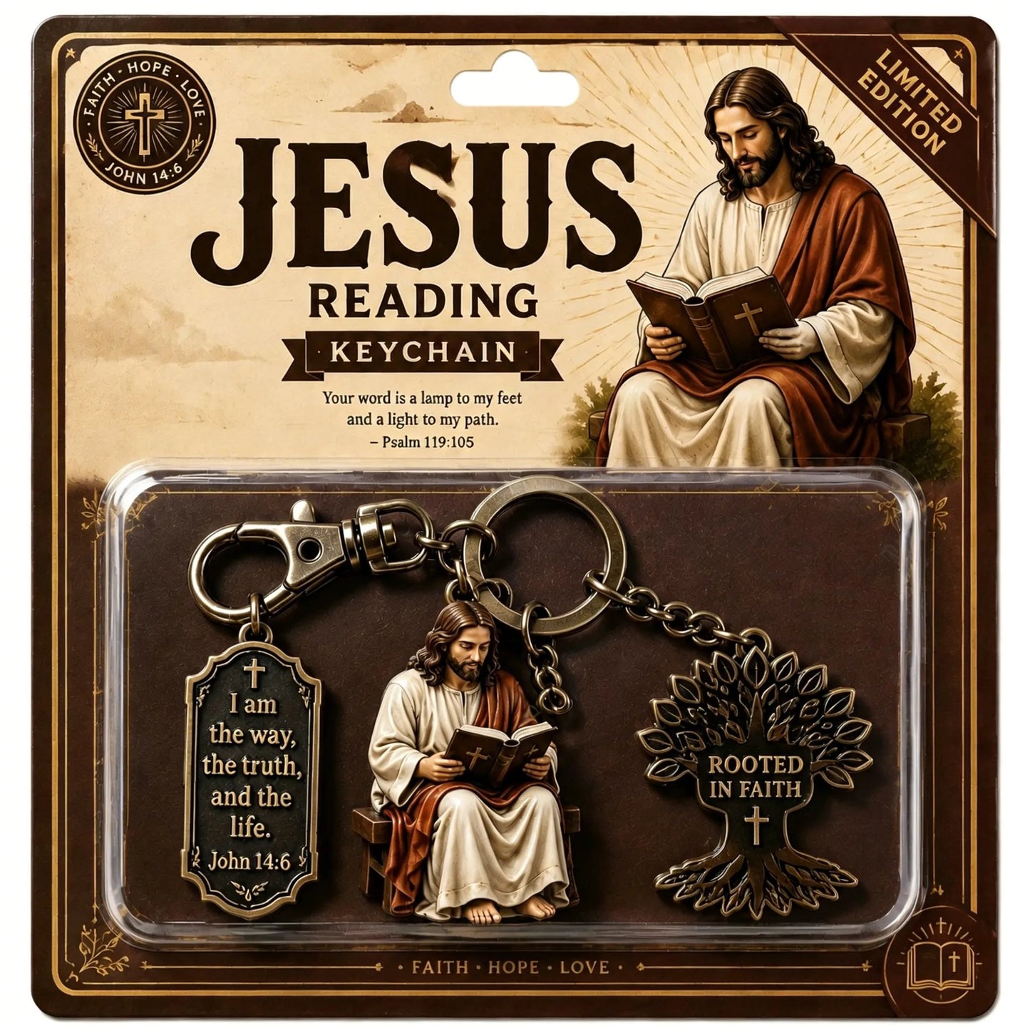 50% OFF! Jesus Reading Keychain - Carry Scripture Daily, Bundle & Save