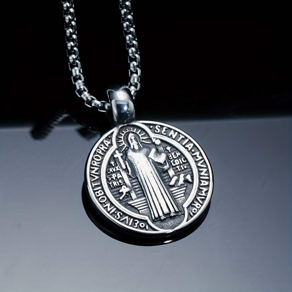 CZTICLE® St. Benedict Protection Medal Necklace