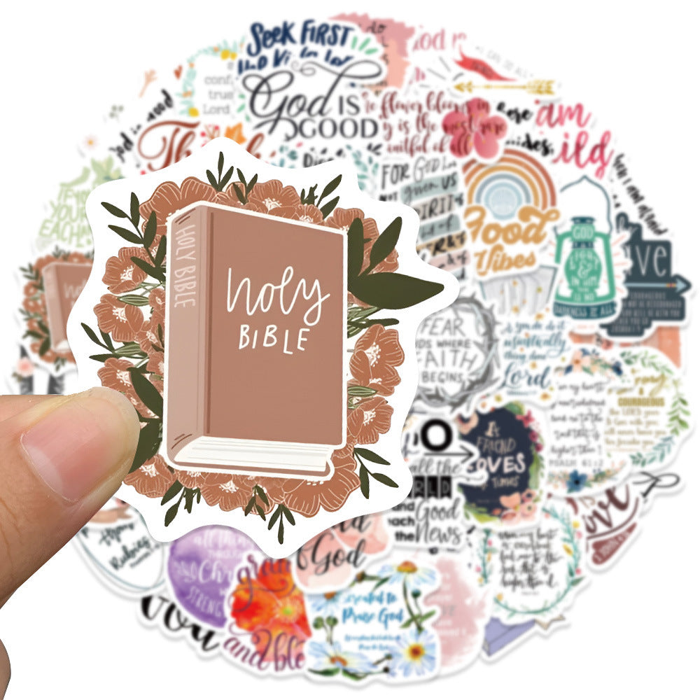 CZTICLE® 52-Piece Jesus Bible Quotes Sticker Collection - 2 Sets (Total 104-Piece)
