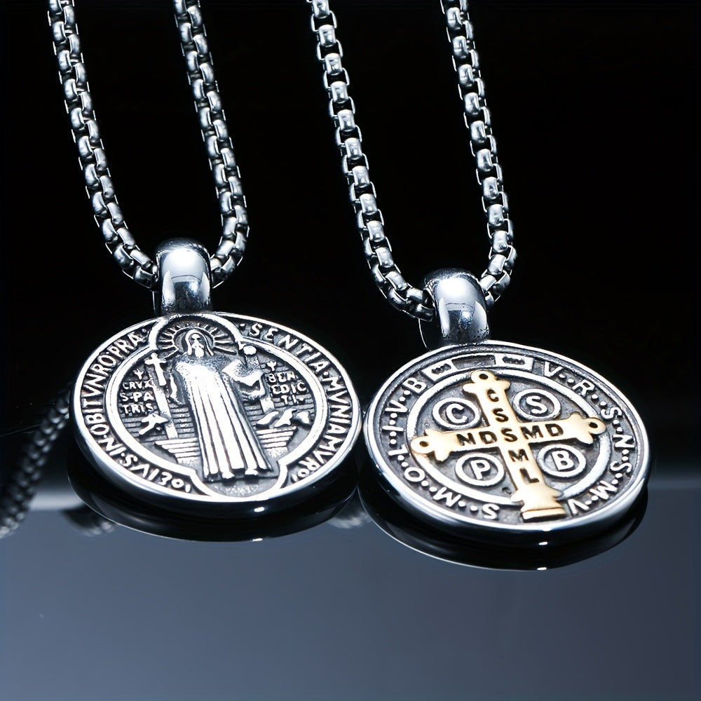 CZTICLE® St. Benedict Protection Medal Necklace