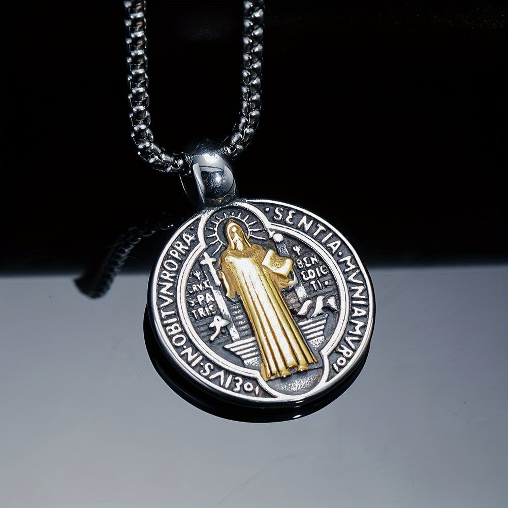 CZTICLE® St. Benedict Protection Medal Necklace
