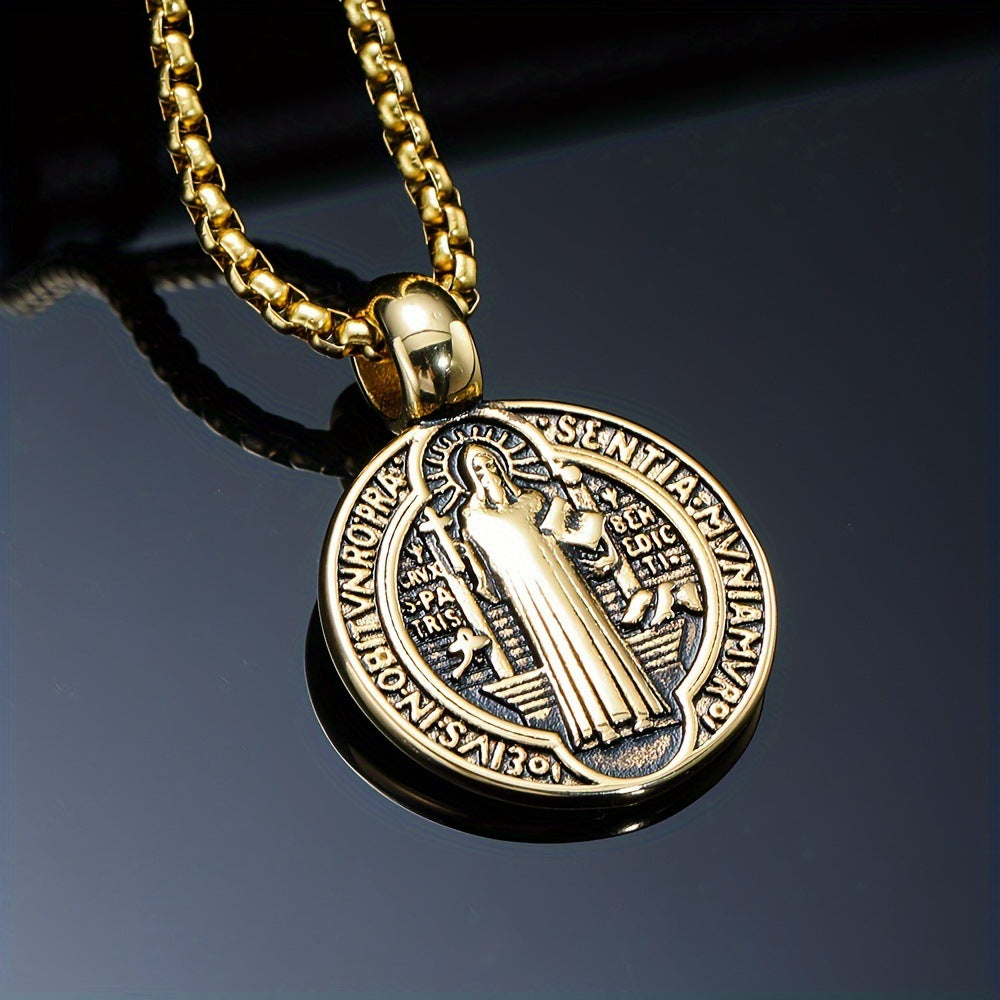 CZTICLE® St. Benedict Protection Medal Necklace