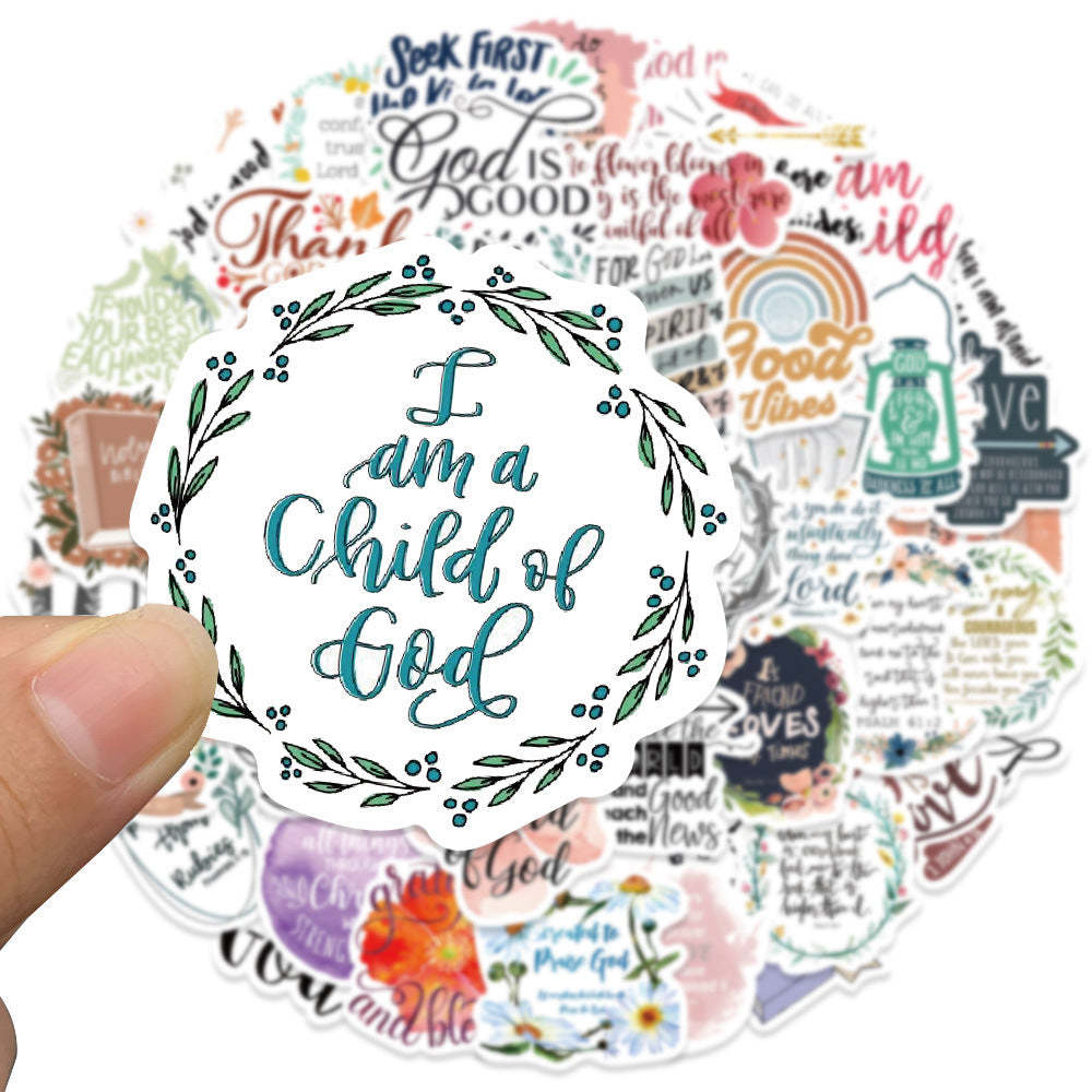 CZTICLE® 52-Piece Jesus Bible Quotes Sticker Collection - 2 Sets (Total 104-Piece)