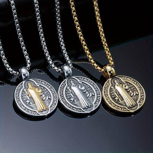 CZTICLE® St. Benedict Protection Medal Necklace