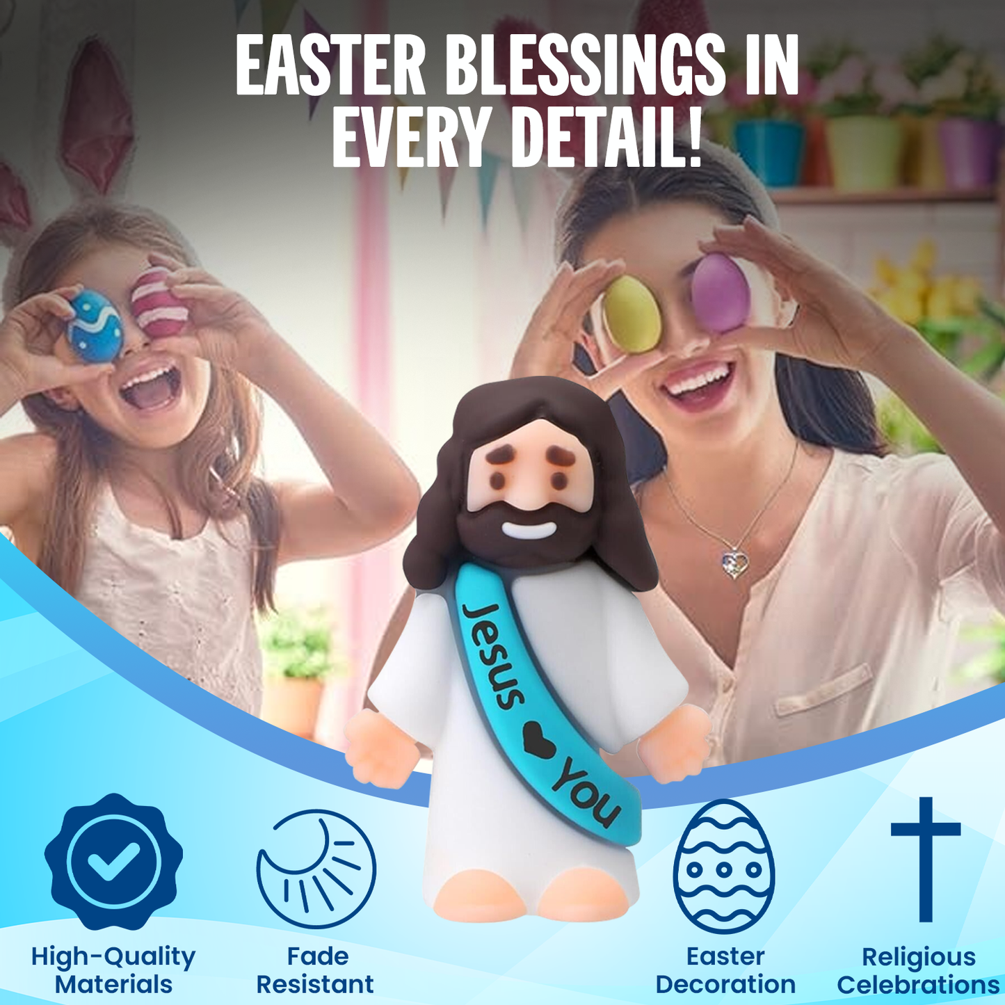CZTICLE® Multi-Color Mini Jesus Figures Jesus Loves You