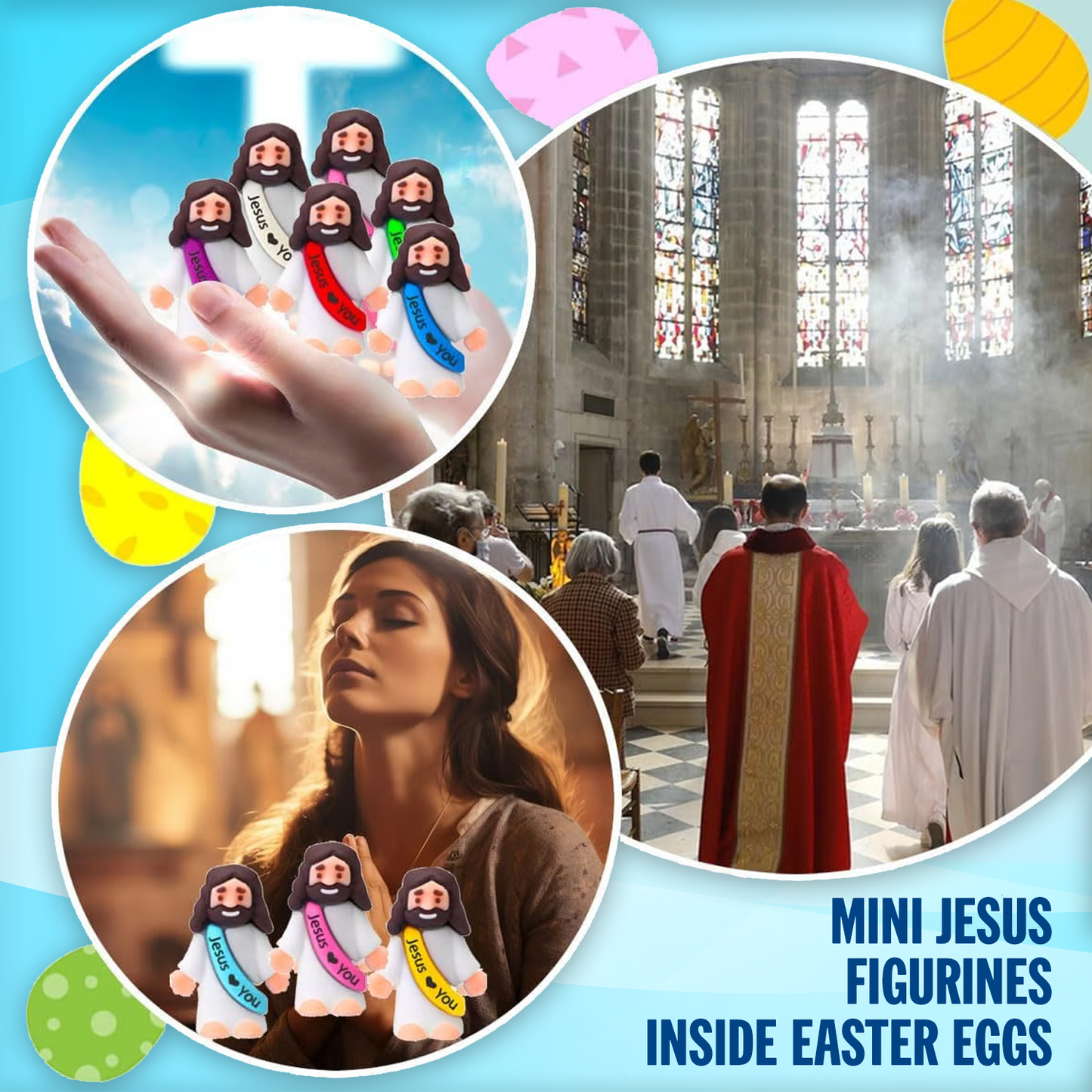 CZTICLE® Multi-Color Mini Jesus Figures Jesus Loves You