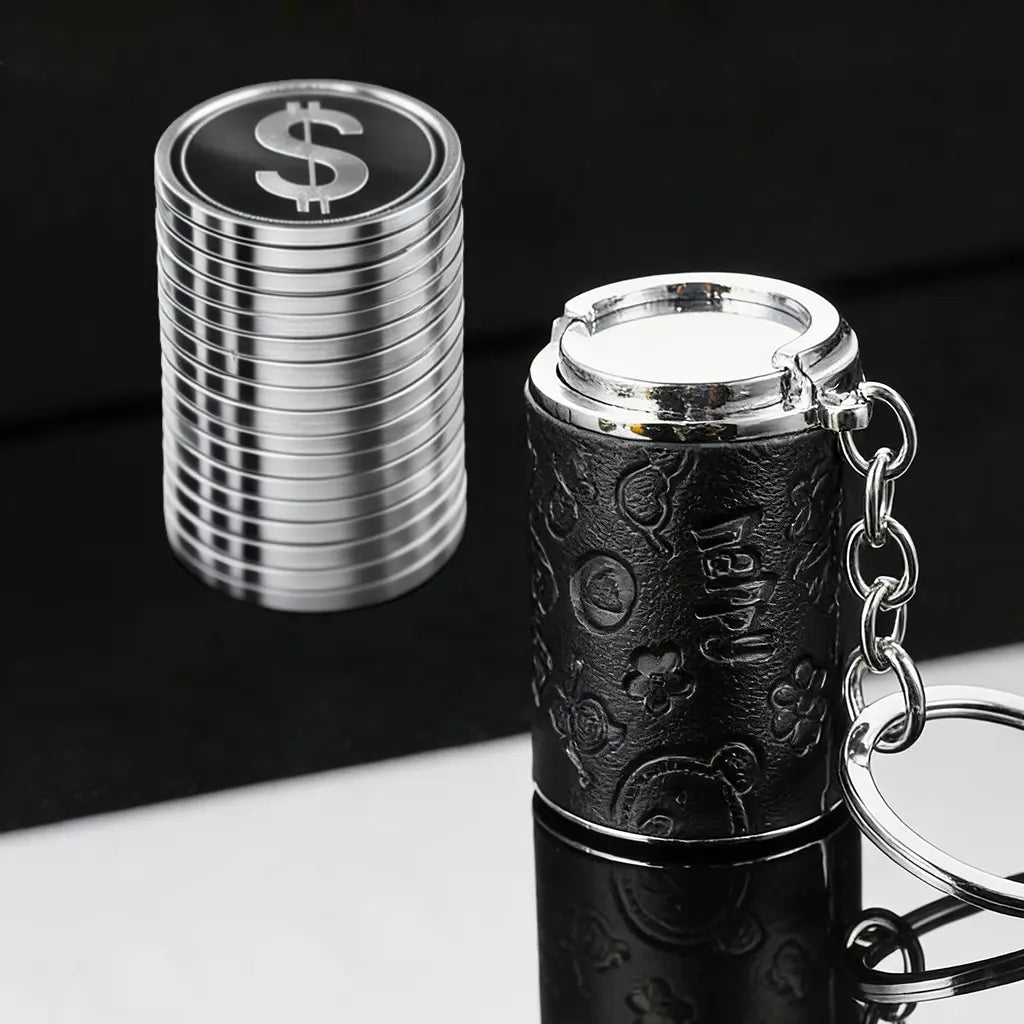 Mini coin storage keychain coin stack comparison