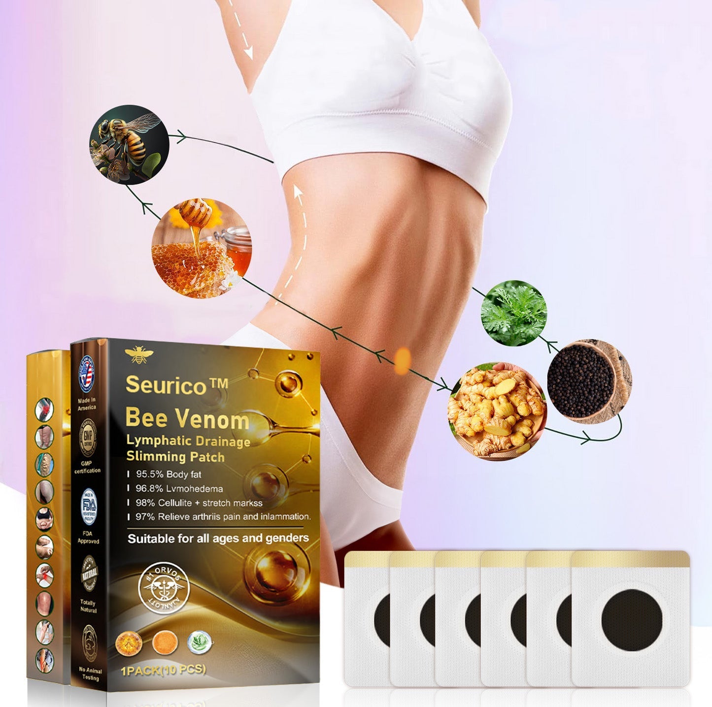 🥇Seurico™ Bee Venom Lymphatic Drainage Slimming Patch🔥