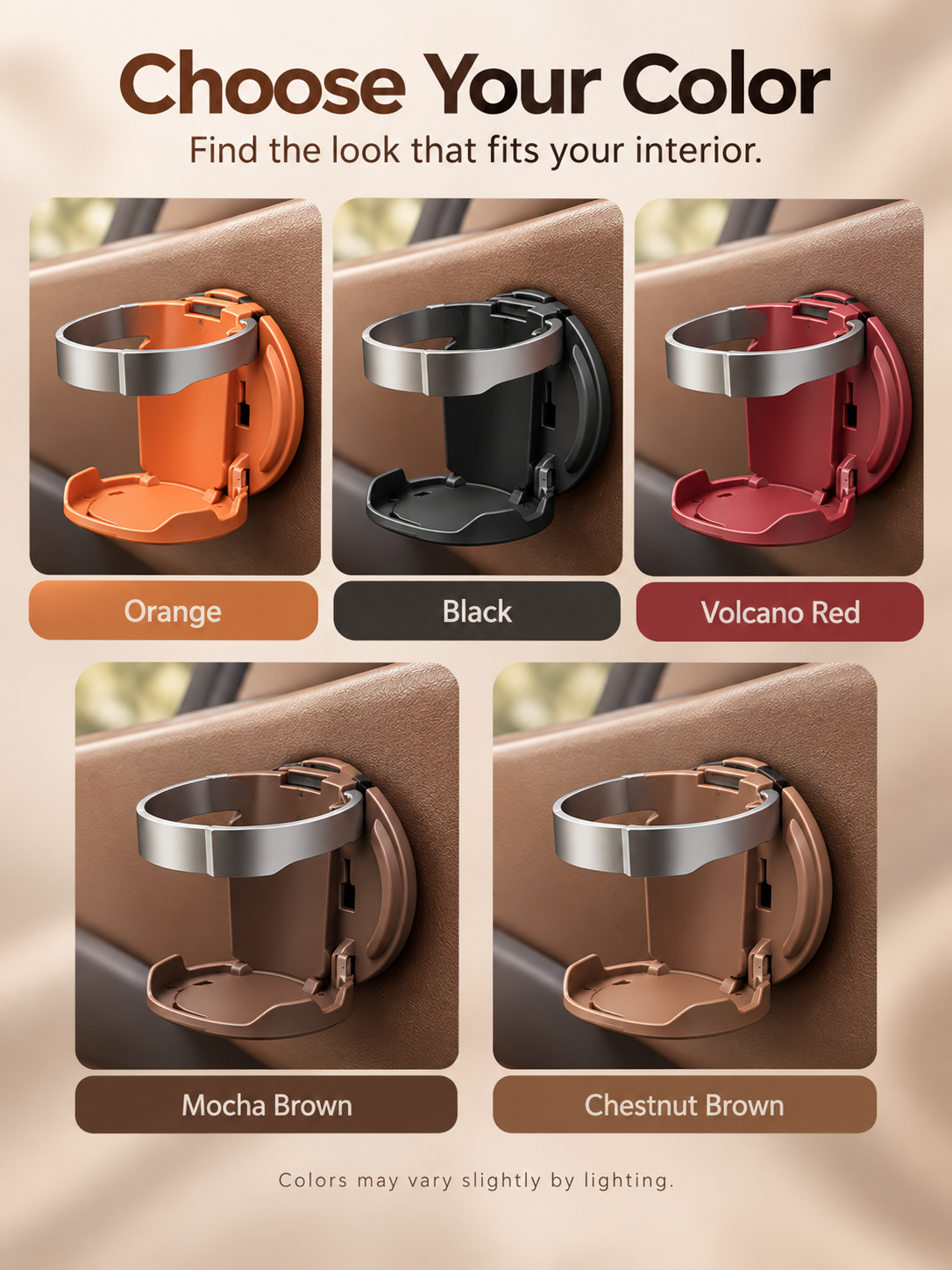 🚗 Foldable Car Door Cup Holder & Phone Stand – No-Drill 2-in-1 Vehicle Organizer