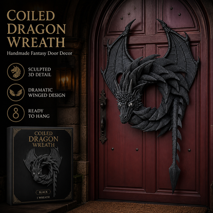 Handmade Coiled Dragon Wreath | Unique Front Door Fantasy Decor🐉