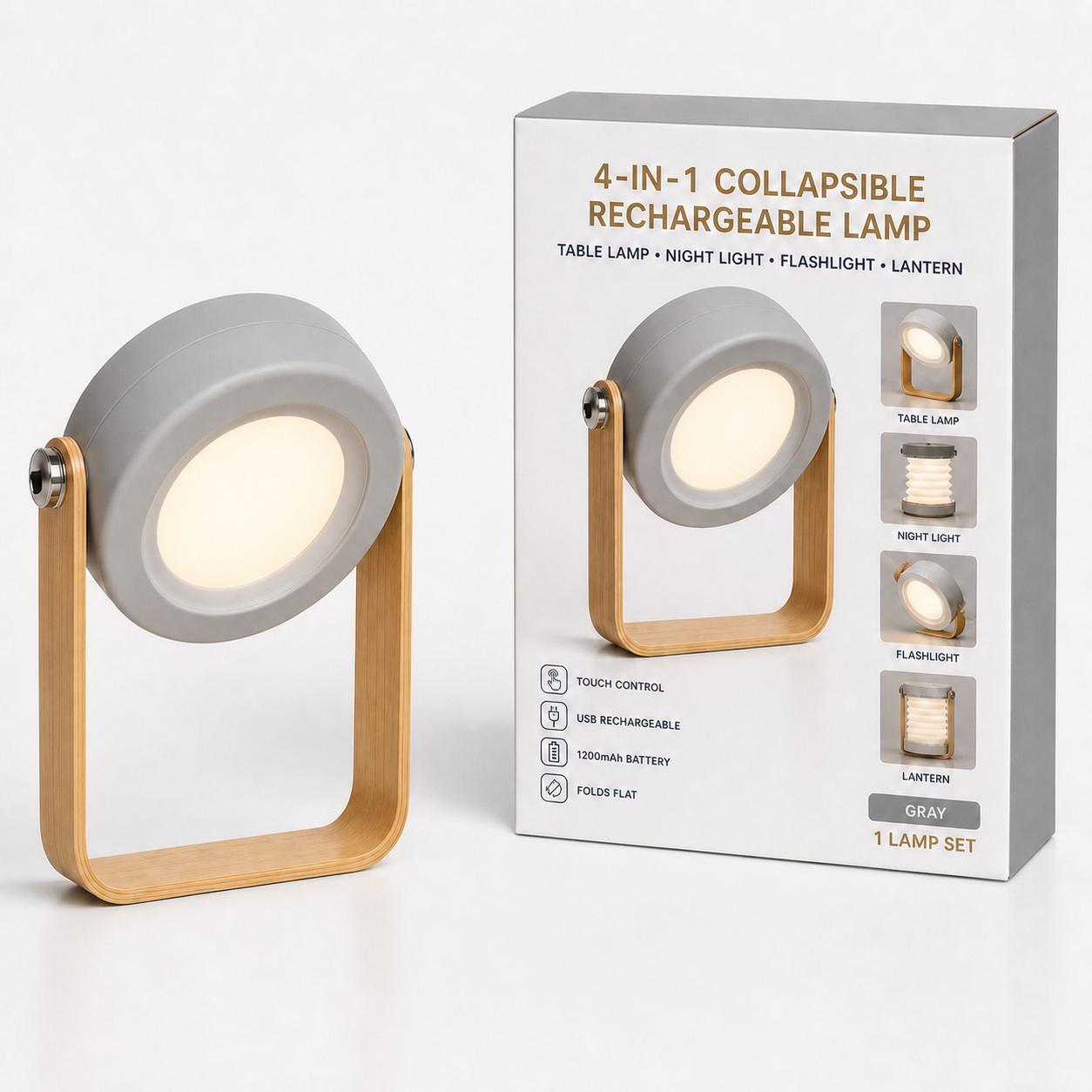 4-in-1 Collapsible Rechargeable Table Lamp
