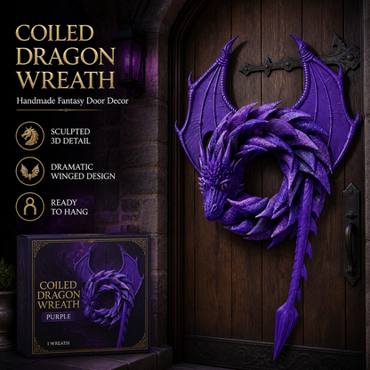 Handmade Coiled Dragon Wreath | Unique Front Door Fantasy Decor🐉
