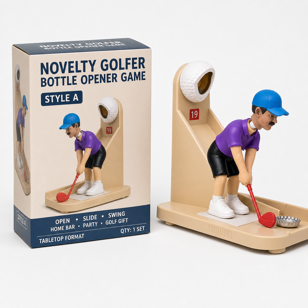 Novelty Golfer Bottle Opener Game Free shipping on orders over $39.99！