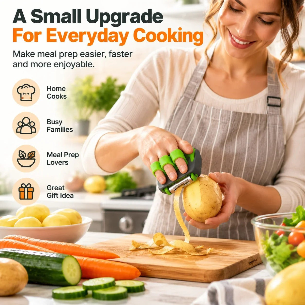 🥕  Palm Vegetable Peeler – Finger Grip Kitchen Tool for Faster & Easier Food Prep