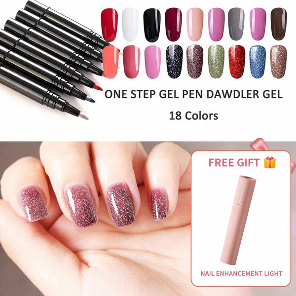 ✨ The Viral One Step Nail Gel Pen Deal – BOGO + Free Mini UV Nail Lamp 💡