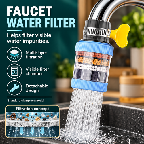 Clamp-On Faucet Water Filter