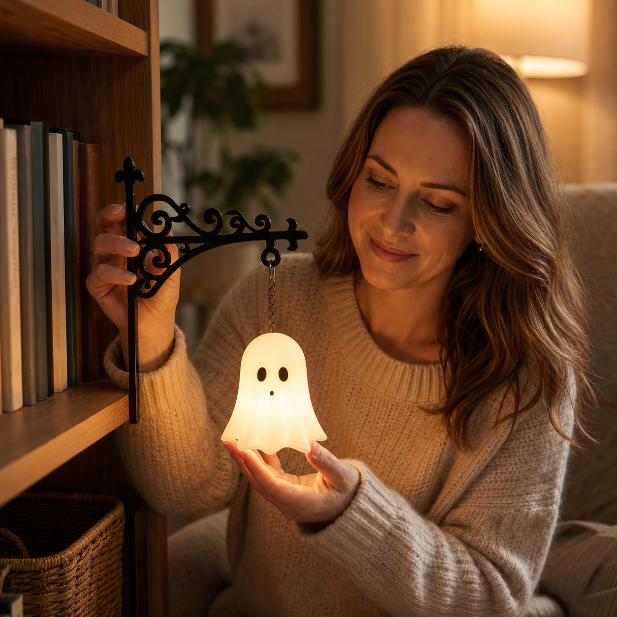Ghost Reading Bookshelf Lamp - A Cozy Little Light For Book Lovers