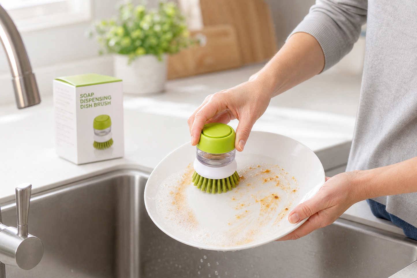 Soap Dispensing Dish Brush