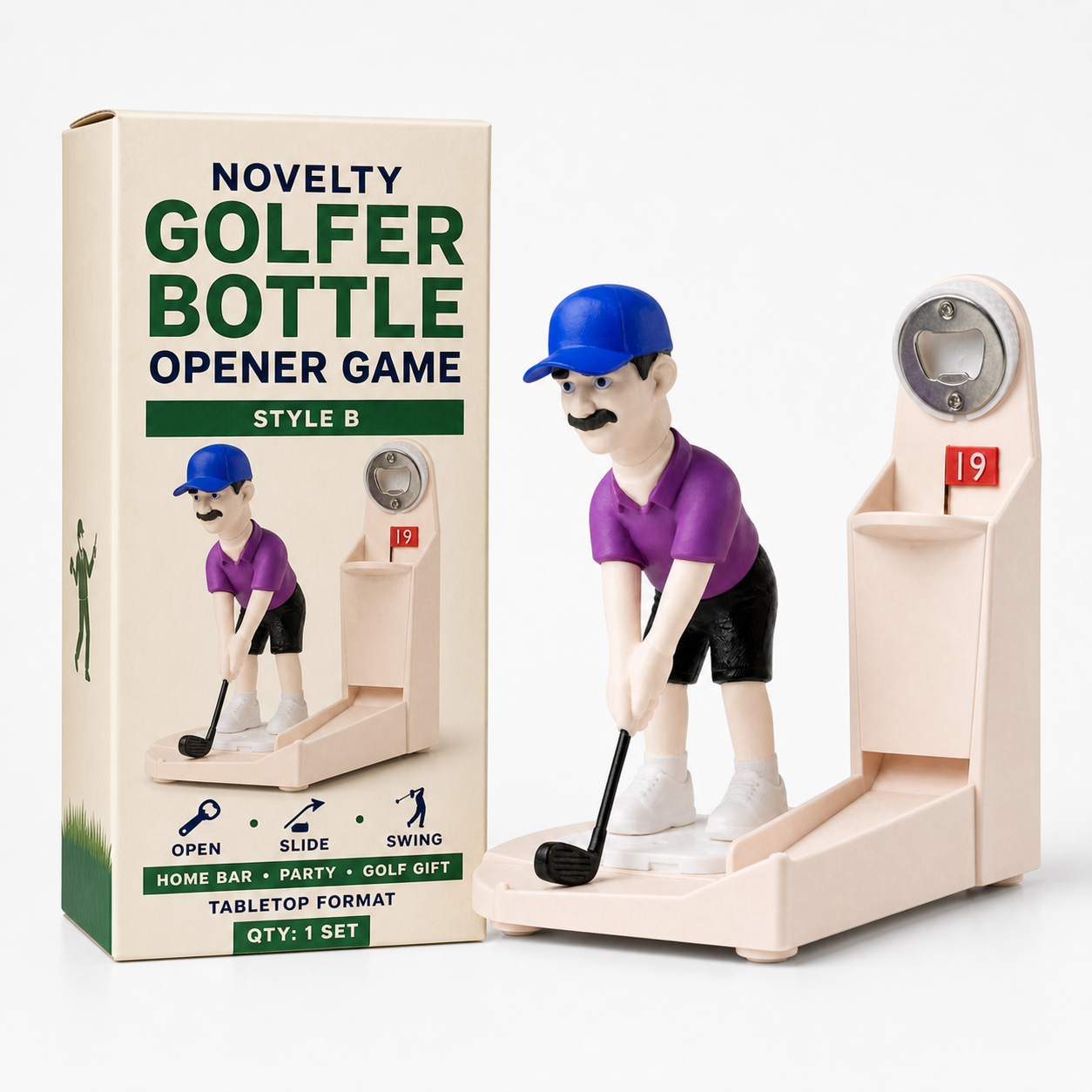 Novelty Golfer Bottle Opener Game Free shipping on orders over $39.99！