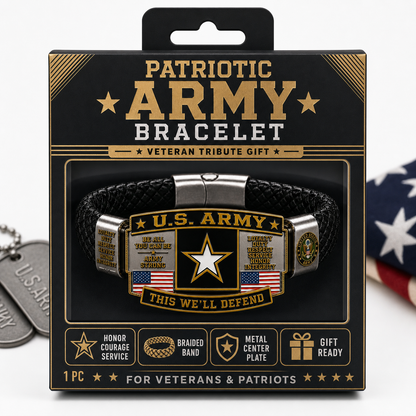 🛡️Patriotic US Army Legacy Collection Bracelet with This We'll Defend Slogan