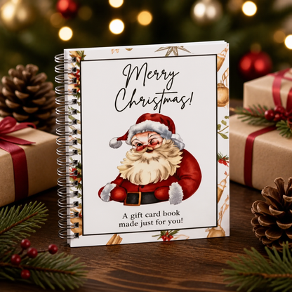 DIY Spiral-Bound Christmas Gift Card Album with Surprise Pages - Student Graduation Card Keeper, Christmas-Themed Gift Planner - Paper Gift Planner Notebook