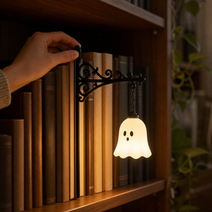 Ghost Reading Bookshelf Lamp - A Cozy Little Light For Book Lovers