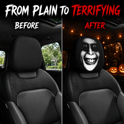 Scary Face Car Headrest Covers & Free shipping on orders over $39.99！