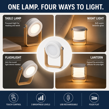 4-in-1 Collapsible Rechargeable Table Lamp