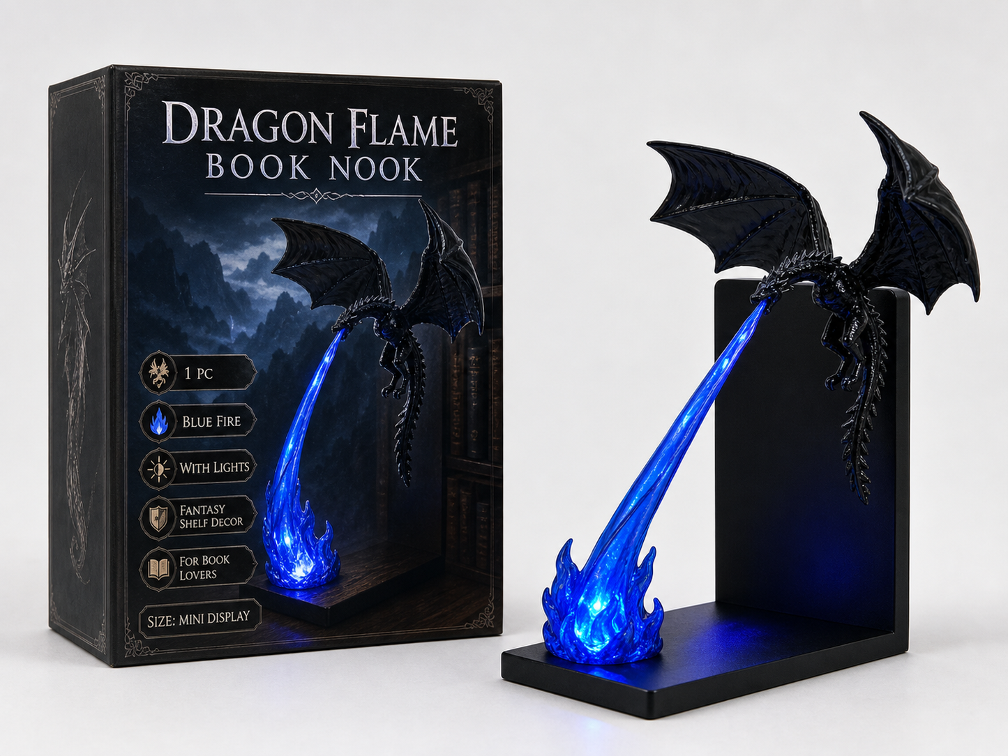 🔥 HOT SALE 🔥🐉Naotstore - Dragon Flame Book Nook