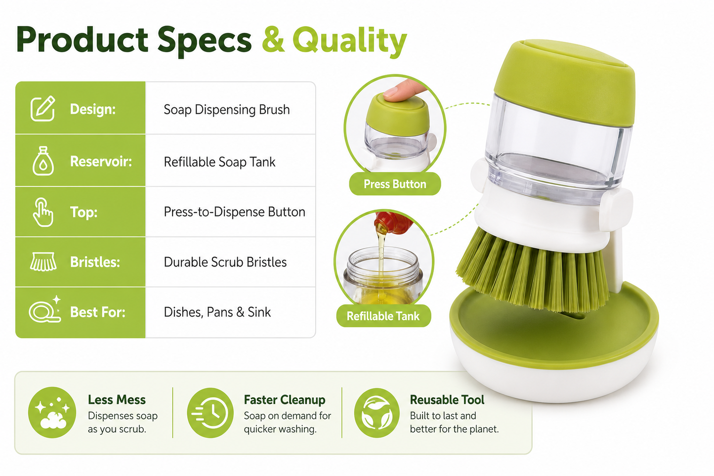 Soap Dispensing Dish Brush