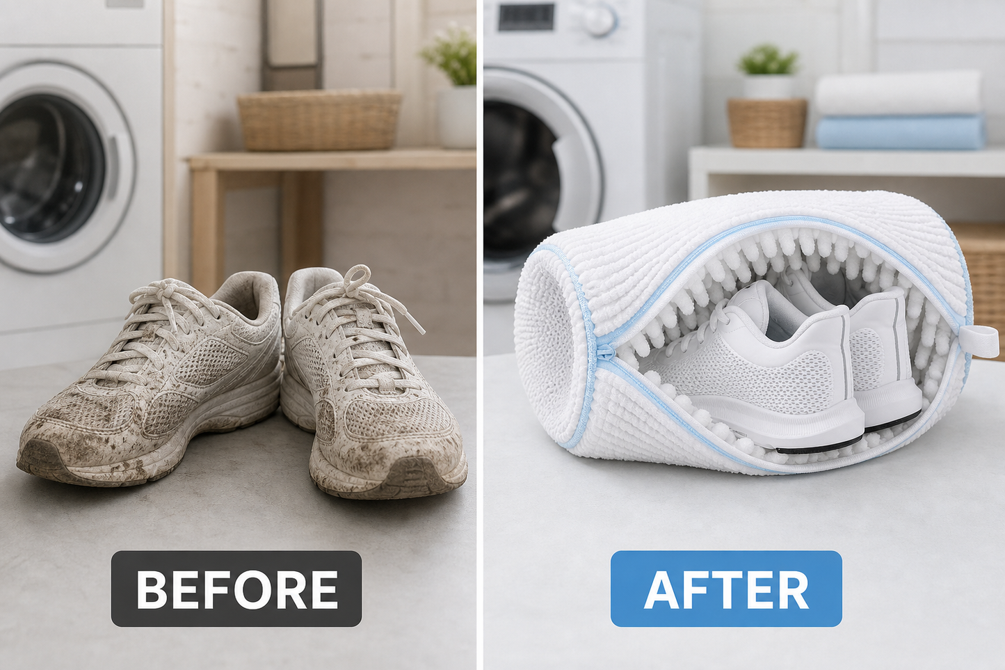 Chenille Microfiber Shoe Washing Bag