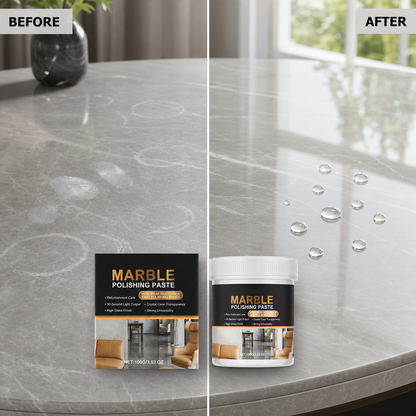 Marble Polishing Paste – Erases scratches & etches. restores natural shine. Protective barrier repels water & fingerprints. Save £££ on professional restoration! 🏠💎