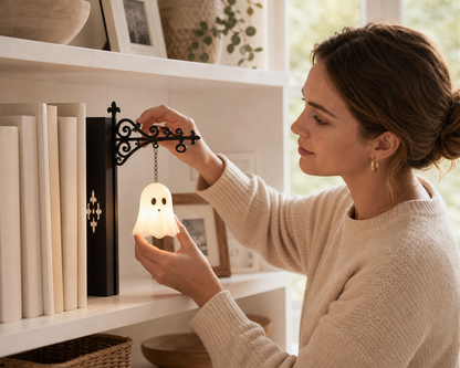 Ghost Reading Bookshelf Lamp - A Cozy Little Light For Book Lovers