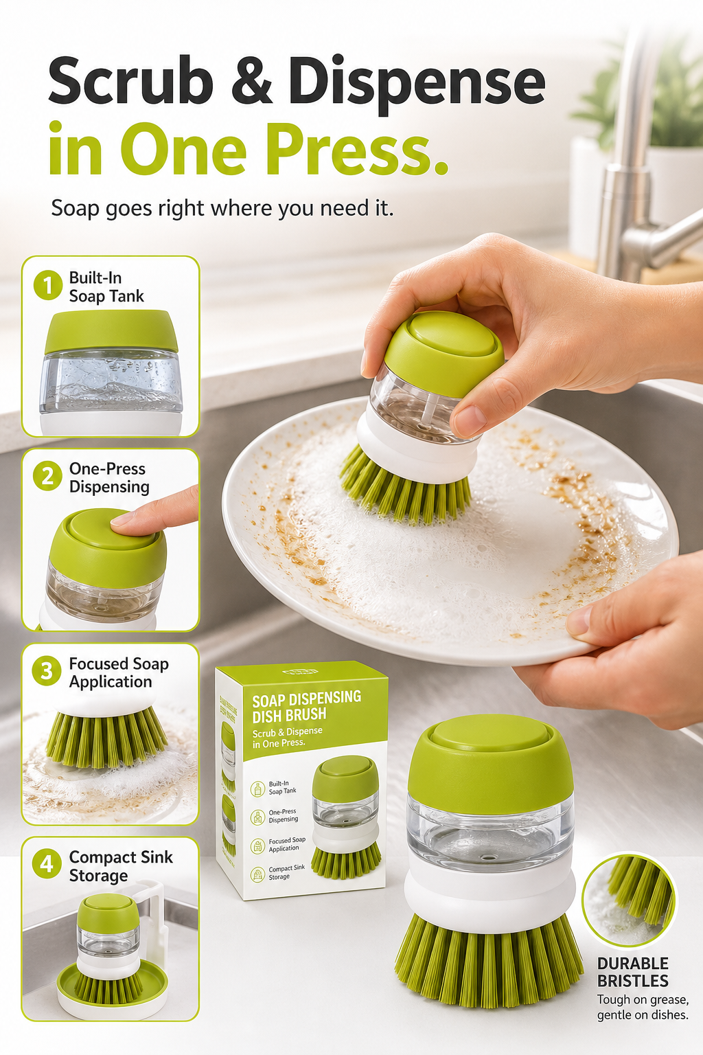 Soap Dispensing Dish Brush