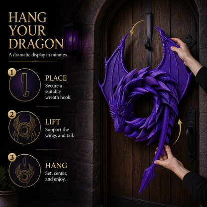 Handmade Coiled Dragon Wreath | Unique Front Door Fantasy Decor🐉