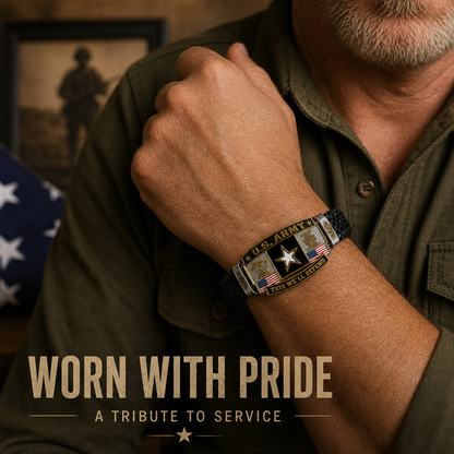 🛡️Patriotic US Army Legacy Collection Bracelet with This We'll Defend Slogan