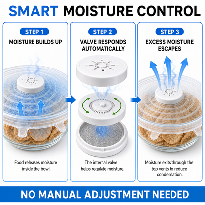 How the smart snack lid moisture-control valve works
