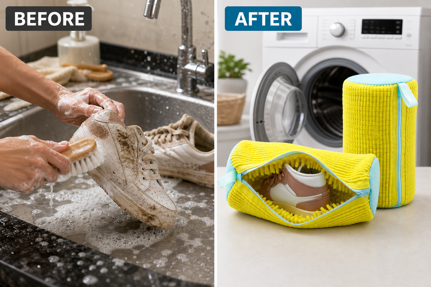 Chenille Microfiber Shoe Washing Bag