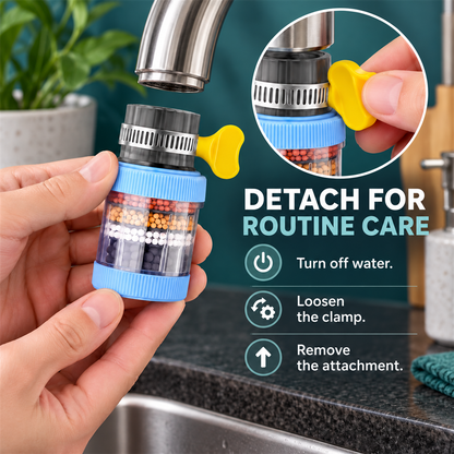 Clamp-On Faucet Water Filter