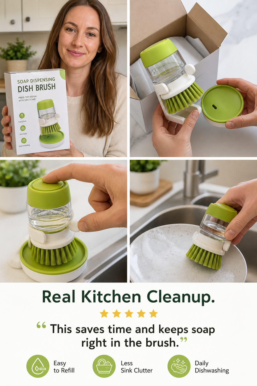 Soap Dispensing Dish Brush