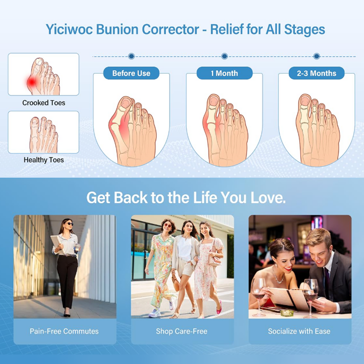Adjustable Bunion Support Corrector - Comfortable for Outdoor Walking & Daily Wear