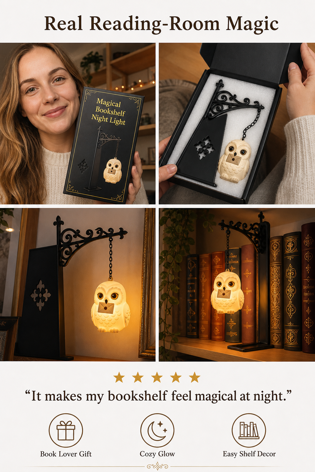 Magical Bookshelf Night Light & Free shipping on orders over $39.99
