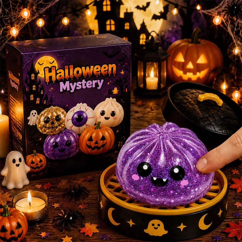 🎃 Halloween Dumpling Squishy Toy – Cute Squeeze Toy for Stress Relief & Spooky Fun
