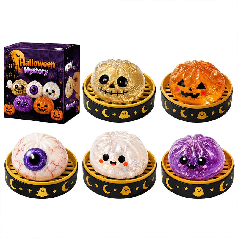 🎃 Halloween Dumpling Squishy Toy – Cute Squeeze Toy for Stress Relief & Spooky Fun