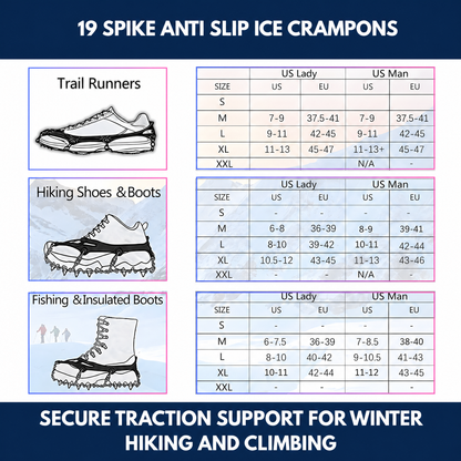19 Spike Anti Slip Ice Crampons