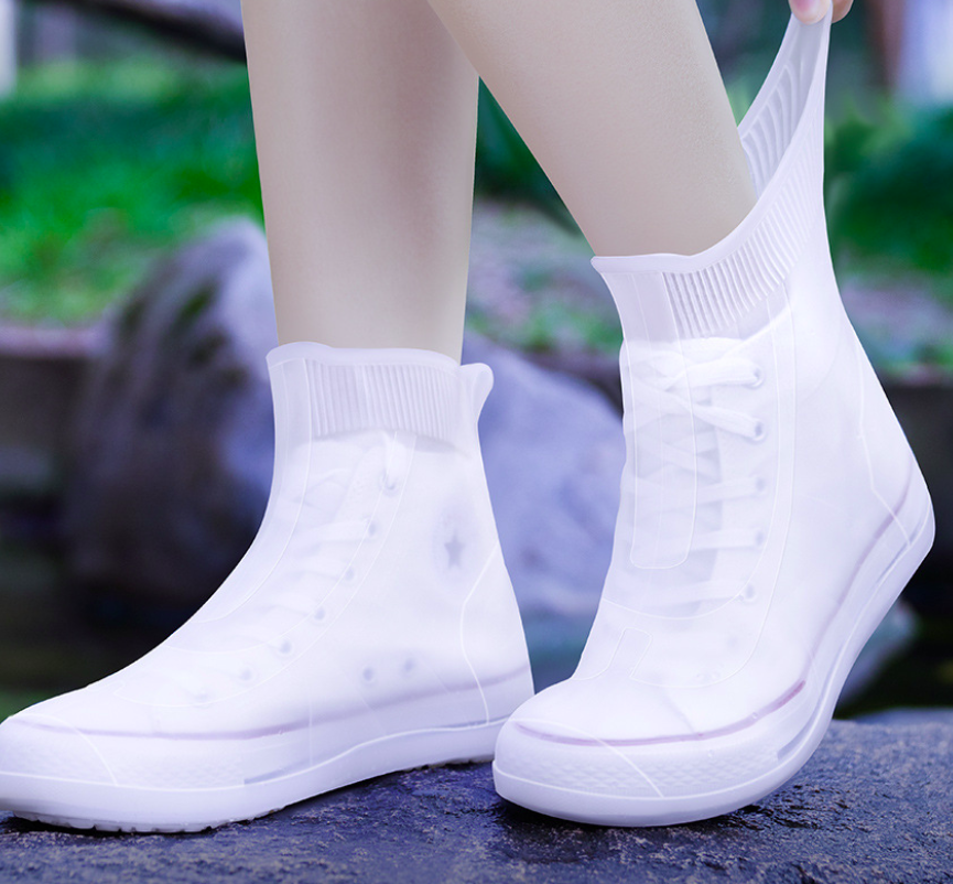 White waterproof shoe covers