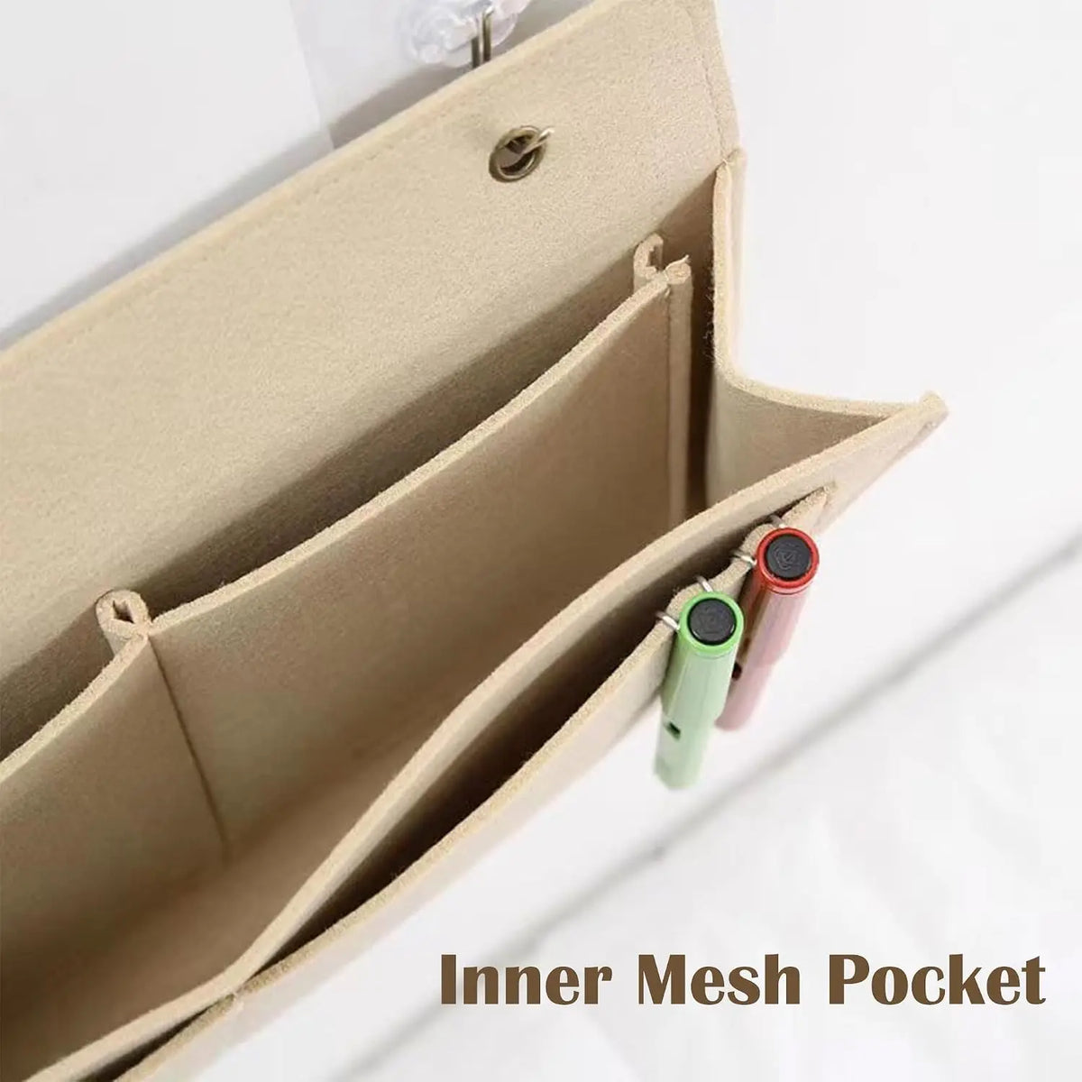 Bedside Caddy. 5 Pockets Felt Bedside Storage Organizer. Hanging Storage Organizer🛏️