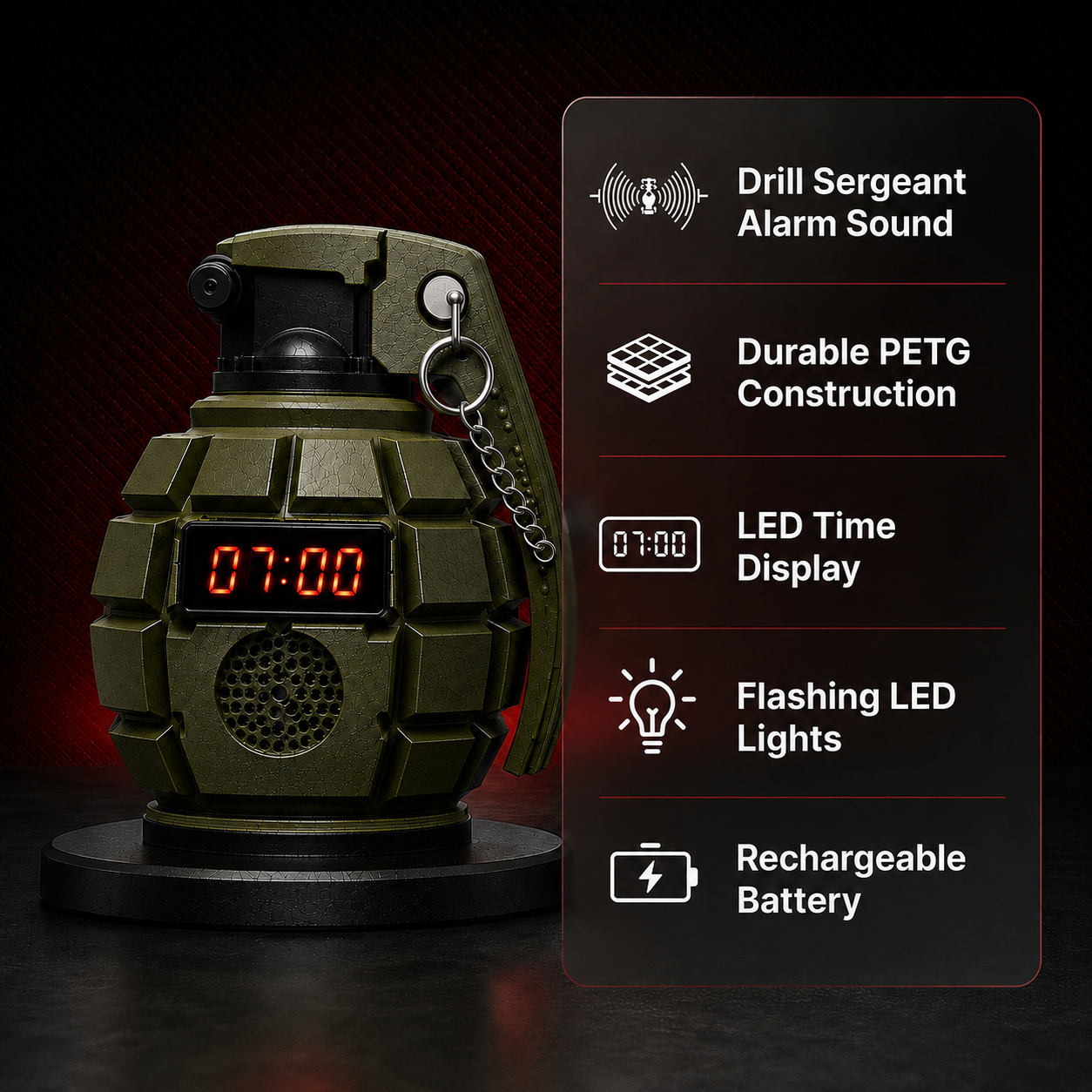 Veteran’s Reveille™ Tactical Alarm Clock