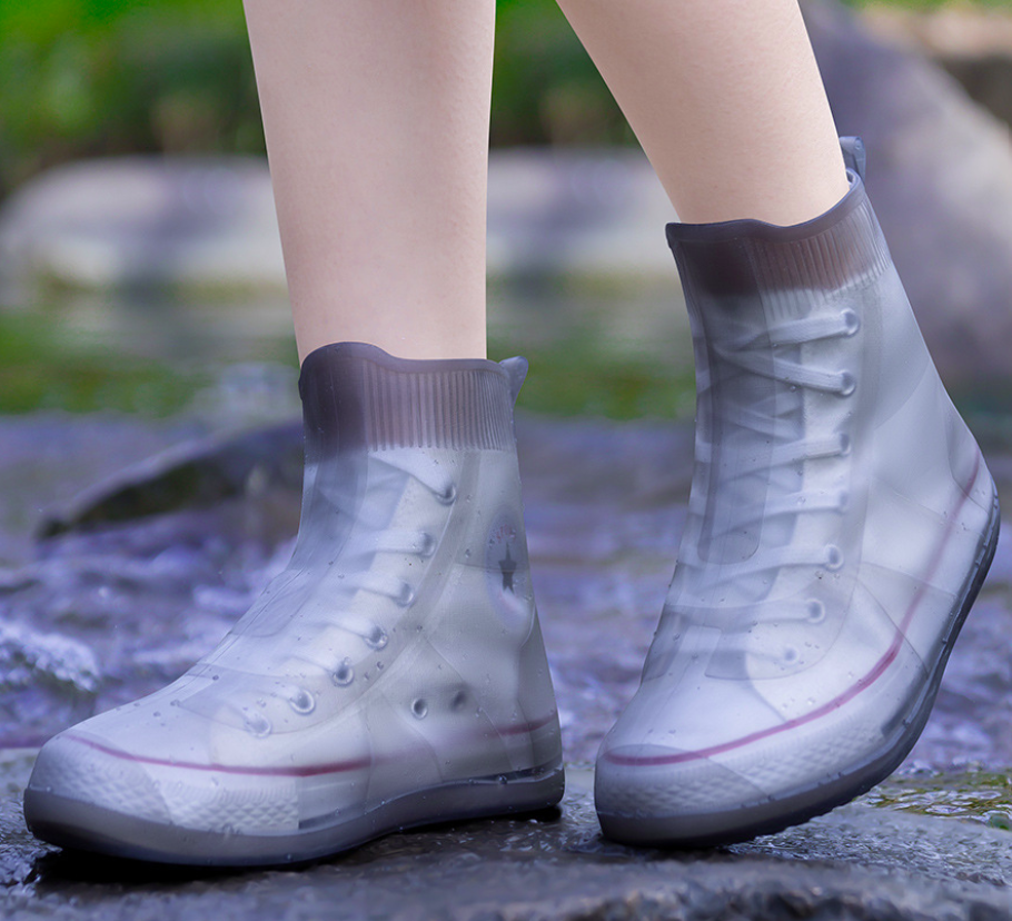 Gray waterproof shoe covers